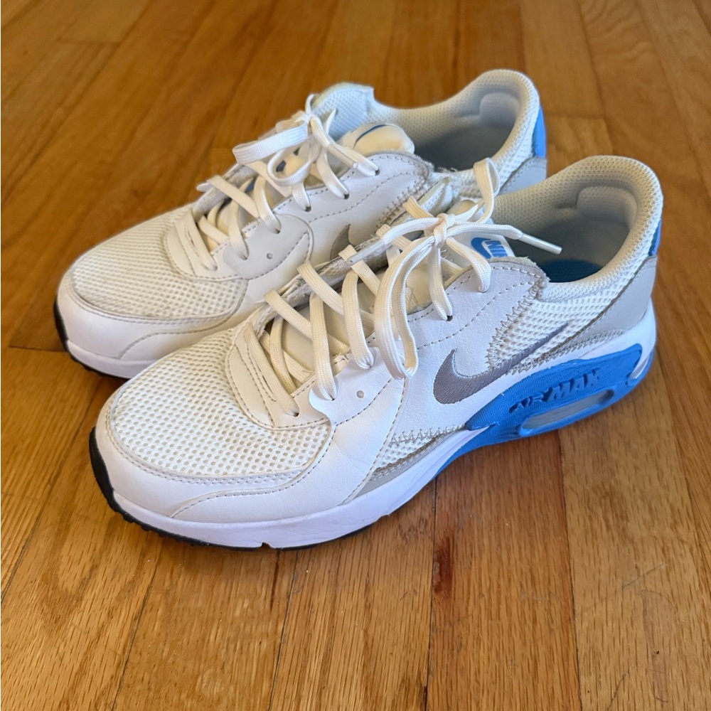 Nike White and Light Blue Sneakers
